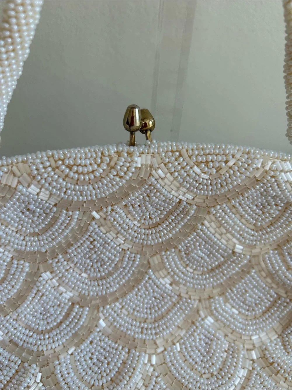 Elegant Ivory Beaded Handbag - Women Bags